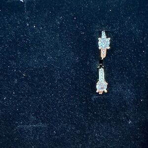 Elegant Tiny Gold and CZ Huggie Earrings